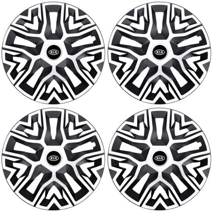 Set 4 Capace Roti 16 " Best Alb-Negru, Compatibile Cu Kia
