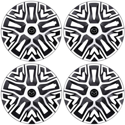 Set 4 Capace Roti 16 " Best Alb-Negru, Compatibile Cu Mazda