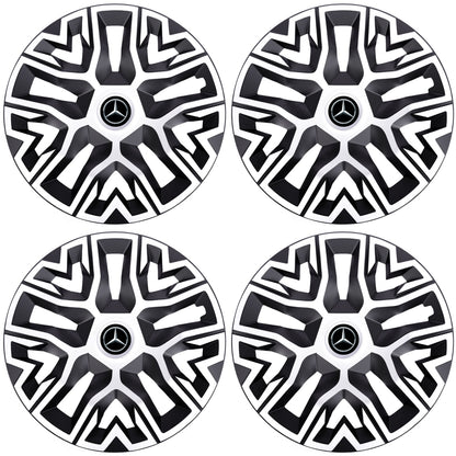 Set 4 Capace Roti 16 " Best Alb-Negru, Compatibile Cu Mercedes-Benz