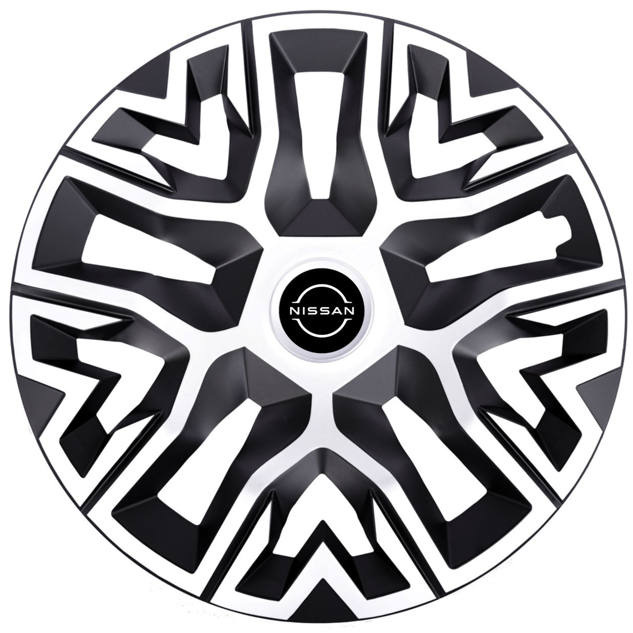 Set 4 Capace Roti 16 inchi (R16) Best Alb-Negru, Compatibile Cu Nissan Nou