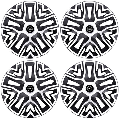Set 4 Capace Roti 16 `` Best Alb-Negru, Compatibile Cu Opel