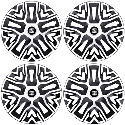 Set 4 Capace Roti 16 " Best Alb-Negru, Compatibile Cu Seat