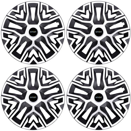 Set 4 Capace Roti 16 " Best Alb-Negru, Compatibile Cu Smart
