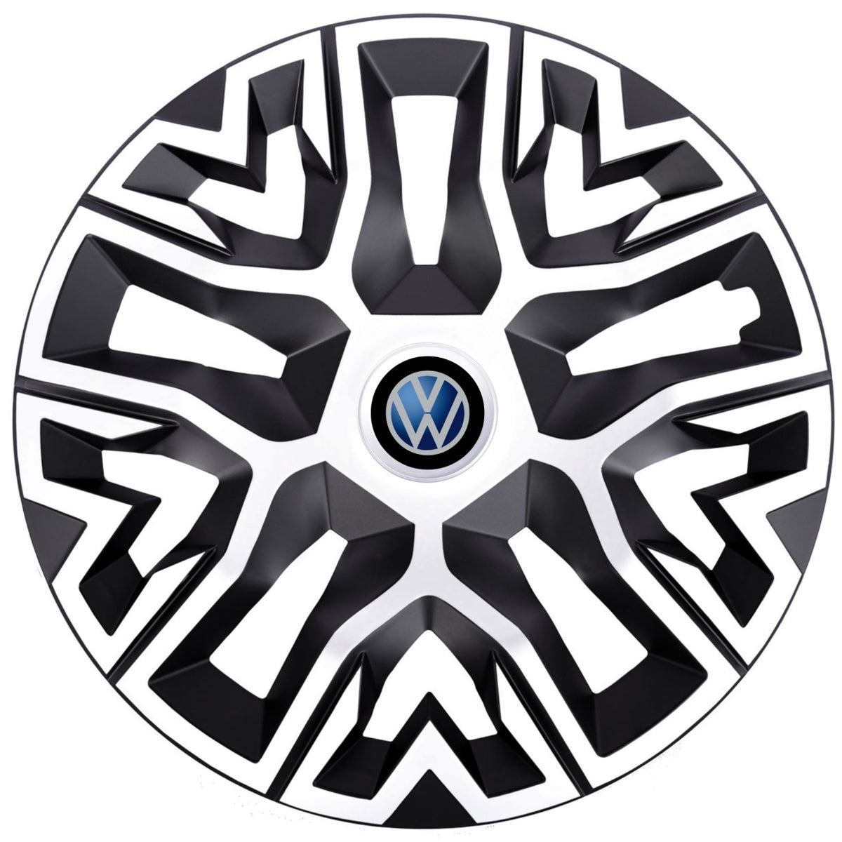 Set 4 Capace Roti 16 inchi (R16), Best Alb-Negru, Compatibile Cu Volkswagen