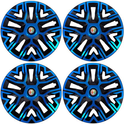 Set 4 Capace Roti 16 " Best Albastru-Negru, Compatibile Cu Alfa Romeo