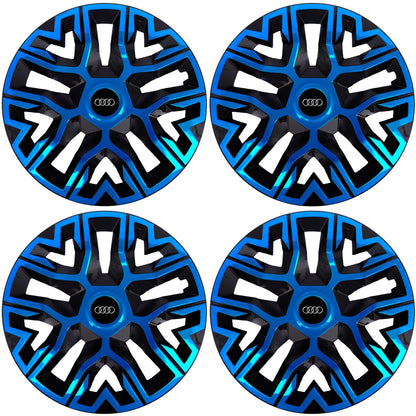 Set 4 Capace Roti 16 " Best Albastru-Negru, Compatibile Cu Audi