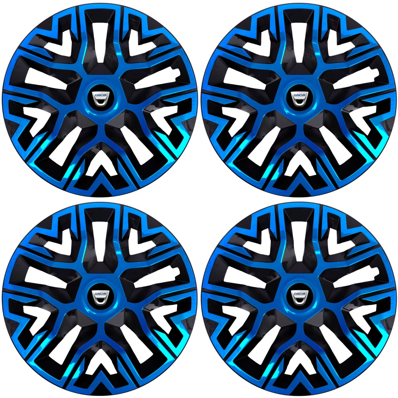 Set 4 Capace Roti 16 " Best Albastru-Negru, Compatibile Cu Dacia