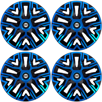 Set 4 Capace Roti 16 `` Best Albastru-Negru, Compatibile Cu Fiat