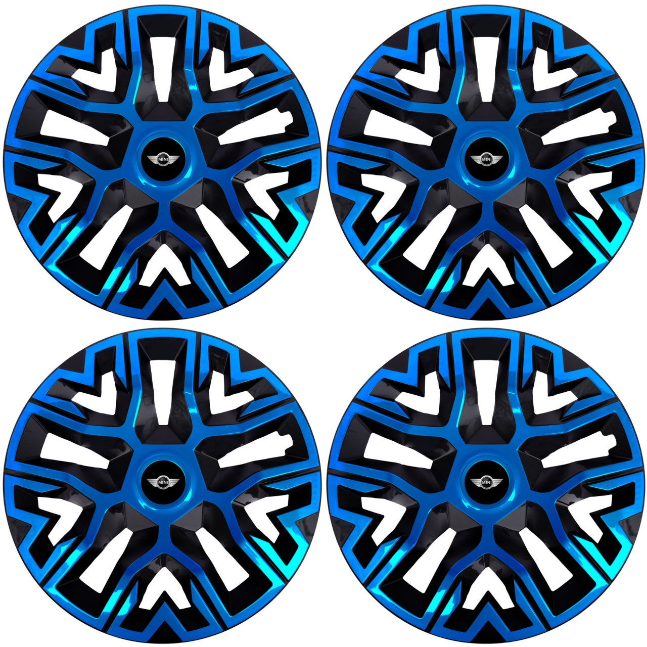 Set 4 Capace Roti 16 inchi (R16), Best Albastru-Negru, Compatibile Cu Mini