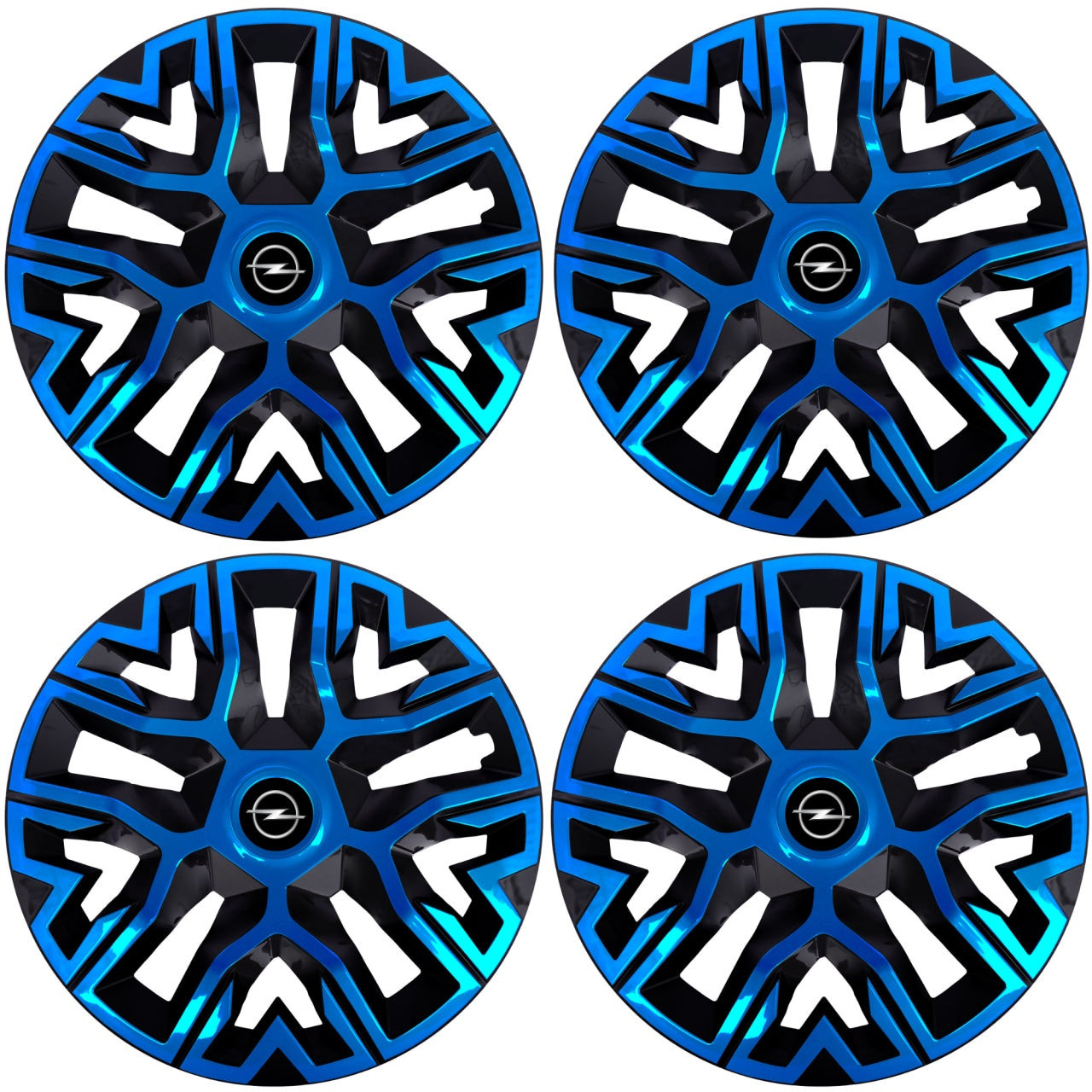 Set 4 Capace Roti 16 `` Best Albastru-Negru, Compatibile Cu Opel