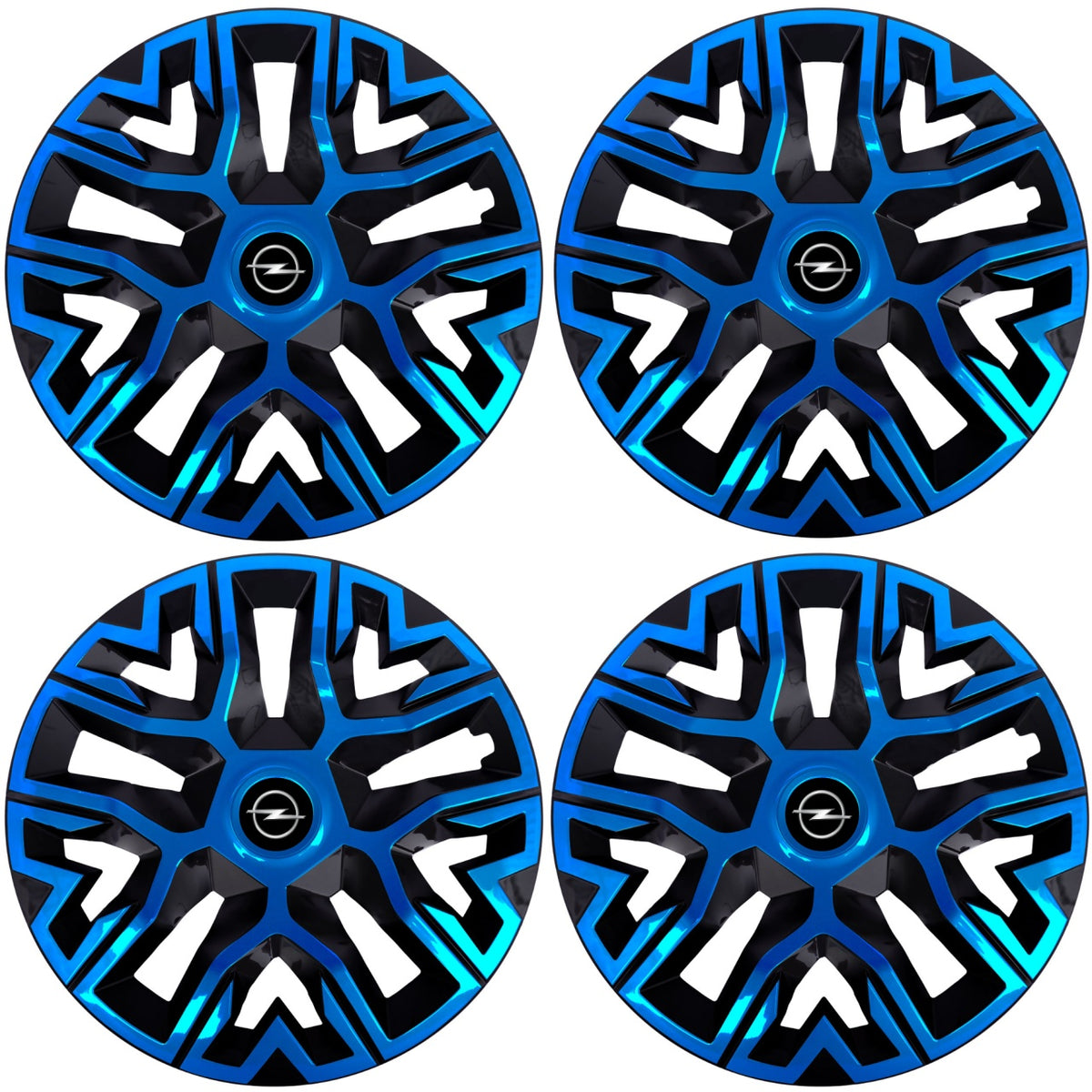 Set 4 Capace Roti 16 `` Best Albastru-Negru, Compatibile Cu Opel