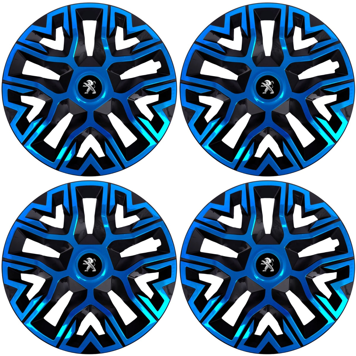 Set 4 Capace Roti 16 `` Best Albastru-Negru, Compatibile Cu Peugeot