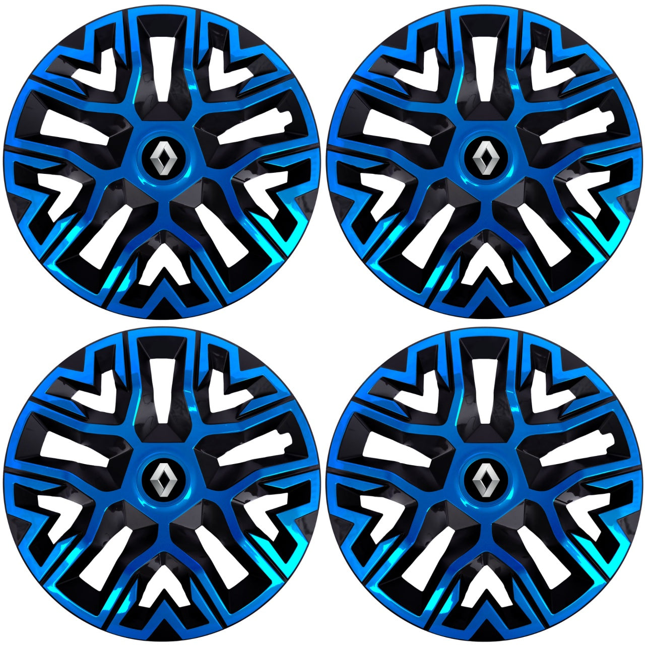 Set 4 Capace Roti 16 inchi (R16), Best Albastru-Negru, Compatibile Cu Renault