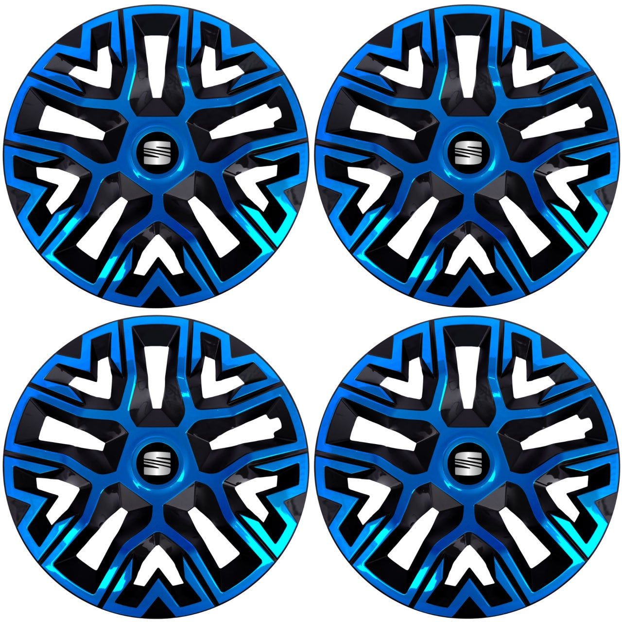 Set 4 Capace Roti 16 " Best Albastru-Negru, Compatibile Cu Seat