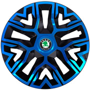 Set 4 Capace Roti 16 inchi (R16), Best Albastru-Negru, Compatibile Cu Skoda