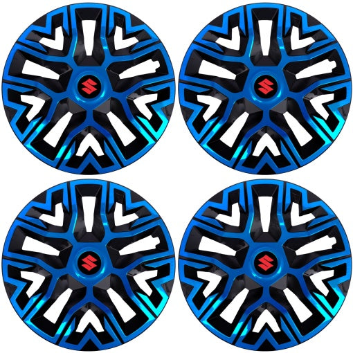 Set 4 Capace Roti 16 inchi (R16), Best Albastru-Negru, Compatibile Cu Suzuki