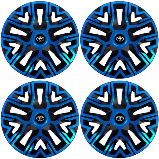 Set 4 Capace Roti 16 inchi (R16), Best Albastru-Negru, Compatibile Cu Toyota