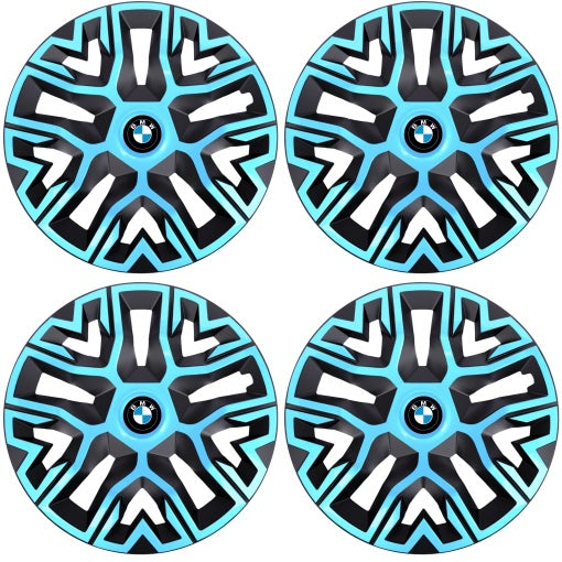 Set 4 Capace Roti 16 `` Best Azur-Negru, Compatibile Cu BMW