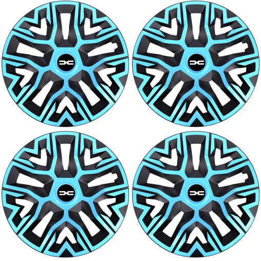 Set 4 Capace Roti 16 inchi (R16), Best Azur-Negru, Compatibile Cu Dacia Nou