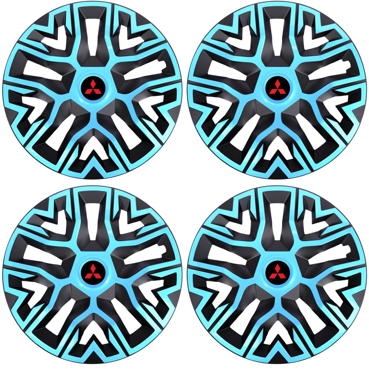 Set 4 Capace Roti 16 " Best Azur-Negru, Compatibile Cu Mitshubisi
