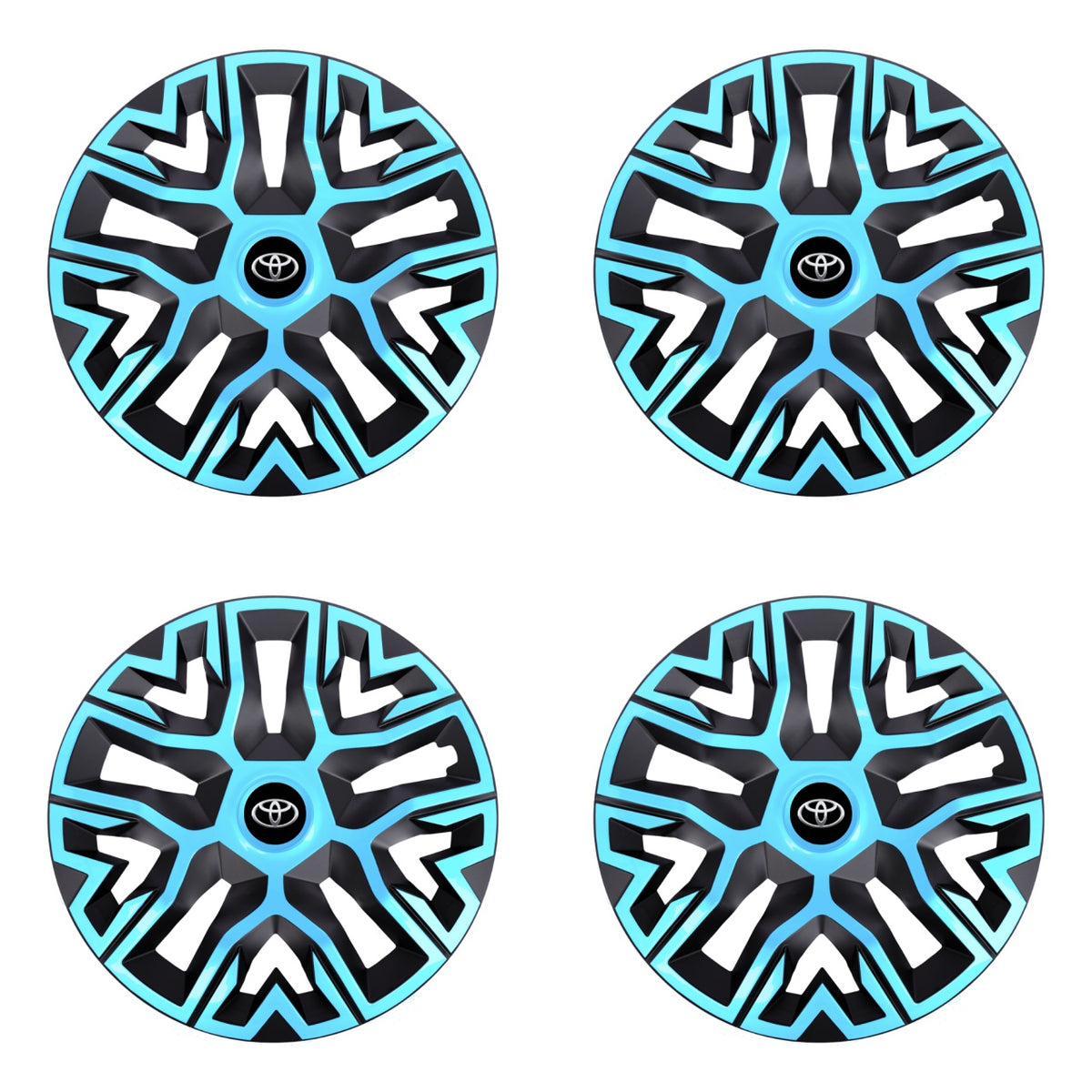 Set 4 Capace Roti 16 `` Best Azur-Negru, Compatibile Cu Toyota