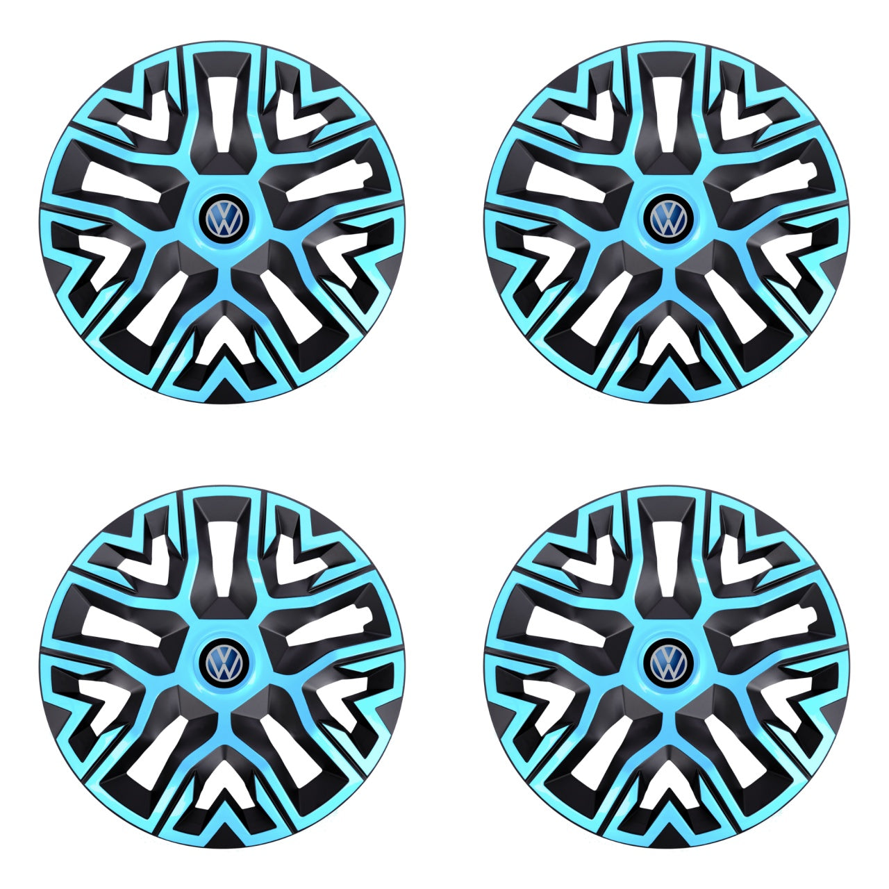 Set 4 Capace Roti 16 " Best Azur-Negru, Compatibile Cu Volkswagen
