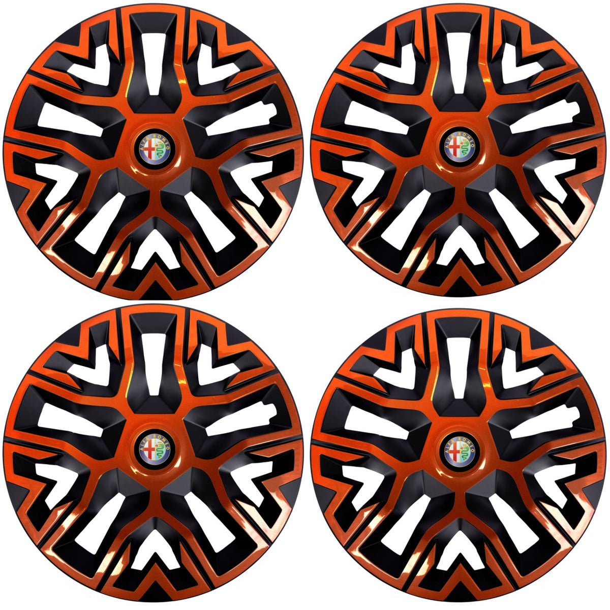 Set 4 Capace Roti 16 `` Best Cupru-Negru, Compatibile Cu Alfa Romeo