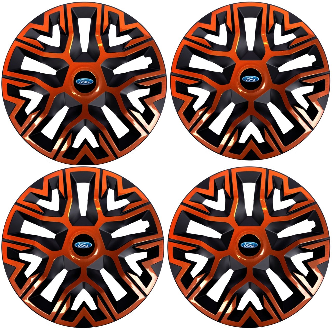 Set 4 Capace Roti 16 inchi (R16) Best Cupru-Negru, Compatibile Cu Ford