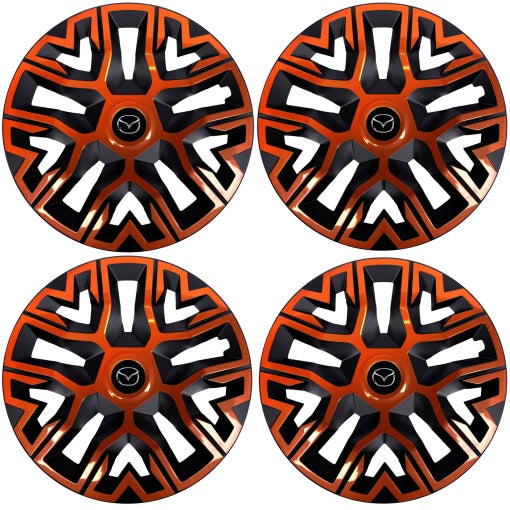 Set 4 Capace Roti 16 inchi (R16), Best Cupru-Negru, Compatibile Cu Mazda