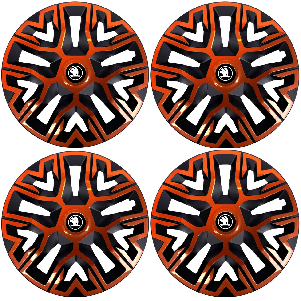 Set 4 Capace Roti 14 inchi (R14),hi Best Cupru-Negru, Compatibile Cu Skoda Nou