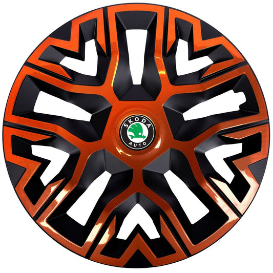 Set 4 Capace Roti 16 inchi (R16) Best Cupru-Negru, Compatibile Cu Skoda