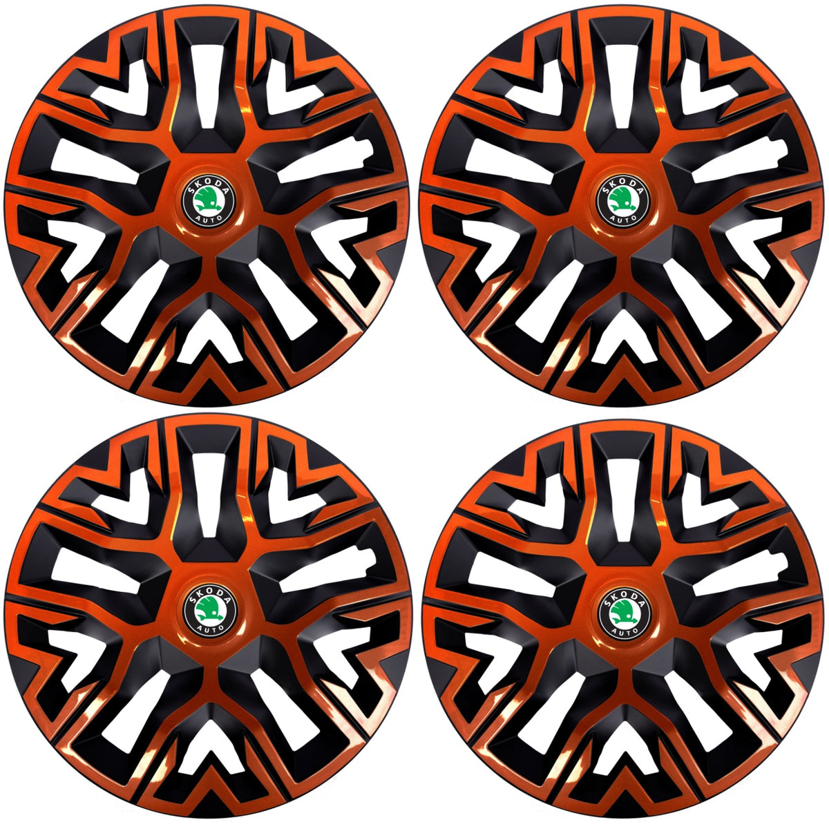 Set 4 Capace Roti 16 `` Best Cupru-Negru, Compatibile Cu Skoda