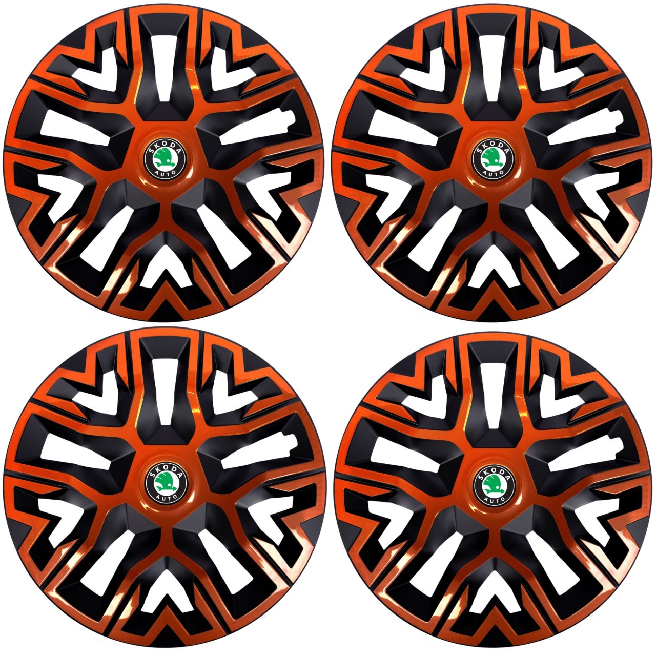 Set 4 Capace Roti 16 inchi (R16) Best Cupru-Negru, Compatibile Cu Skoda