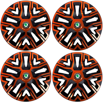 Set 4 Capace Roti 16 inchi (R16) Best Cupru-Negru, Compatibile Cu Skoda