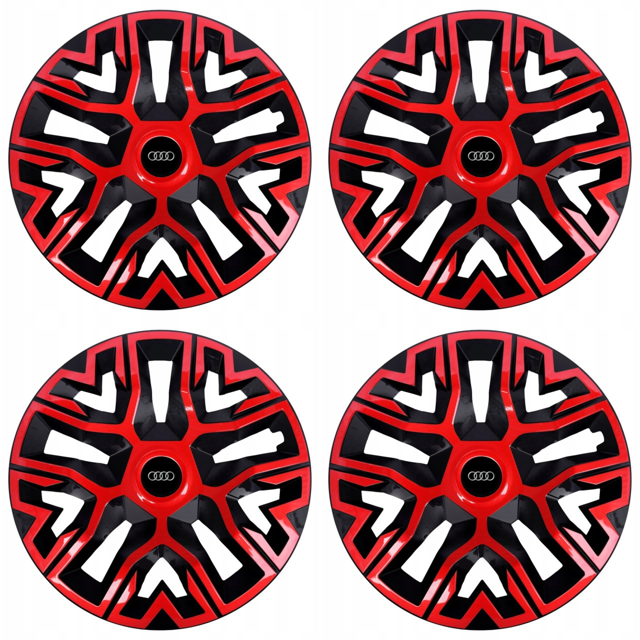 Set 4 Capace Roti 16 " Best Rosu-Negru, Compatibile Cu Audi