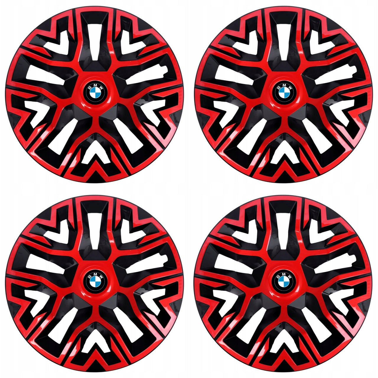 Set 4 Capace Roti 16 " Best Rosu-Negru, Compatibile Cu BMW