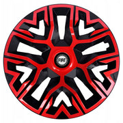 Set 4 Capace Roti 16 inchi (R16), Best Rosu-Negru, Compatibile Cu Fiat