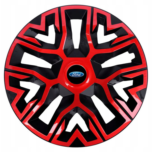 Set 4 Capace Roti 16 " Best Rosu-Negru, Compatibile Cu Ford