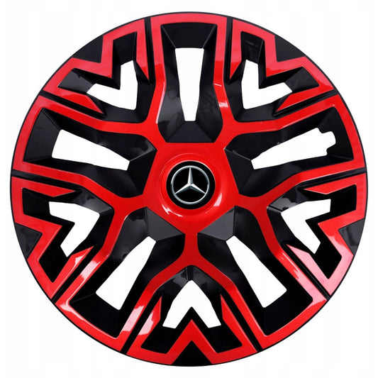 Set 4 Capace Roti 16 inchi (R16), Best Rosu-Negru, Compatibile Cu Mercedes-Benz