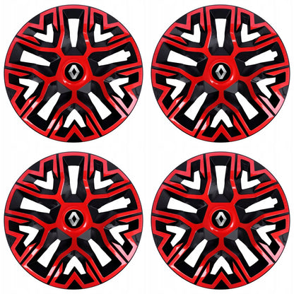 Set 4 Capace Roti 16 " Best Rosu-Negru, Compatibile Cu Renault