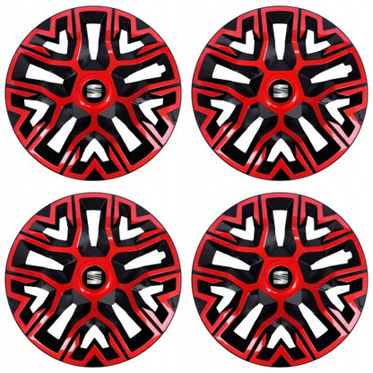 Set 4 Capace Roti 16 " Best Rosu-Negru, Compatibile Cu Seat