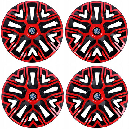 Set 4 Capace Roti 16 " Best Rosu-Negru, Compatibile Cu Volkswagen