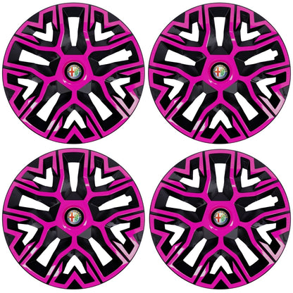 Set 4 Capace Roti 16 `` Best Roz-Negru, Compatibile Cu Alfa Romeo