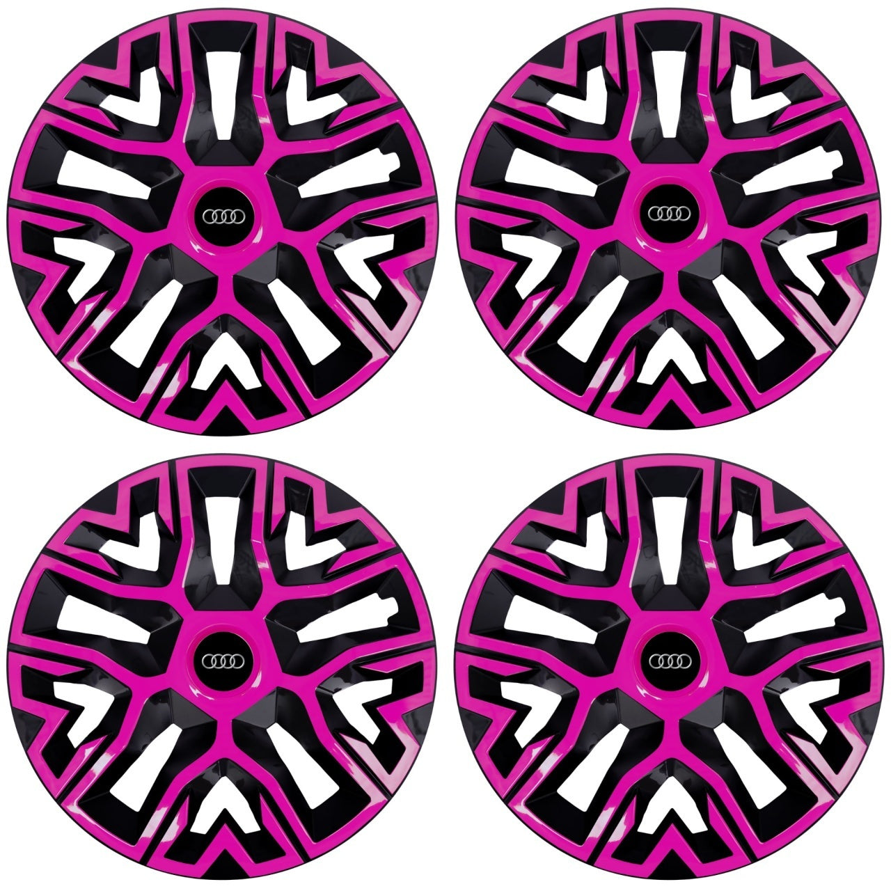 Set 4 Capace Roti 16 inchi (R16), Best Roz-Negru, Compatibile Cu Audi