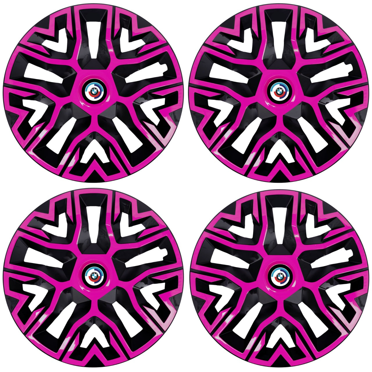 Set 4 Capace Roti 16 inchi (R16), Best Roz-Negru, Compatibile Cu BMW Nou