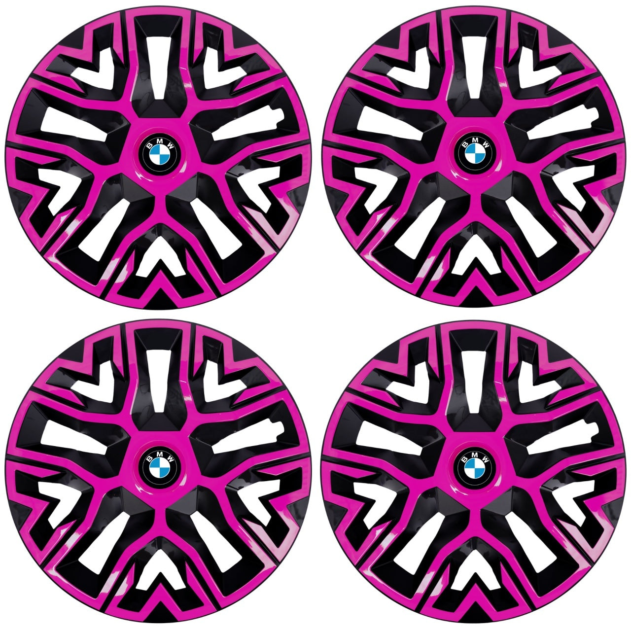 Set 4 Capace Roti 16 inchi (R16), Best Roz-Negru, Compatibile Cu BMW