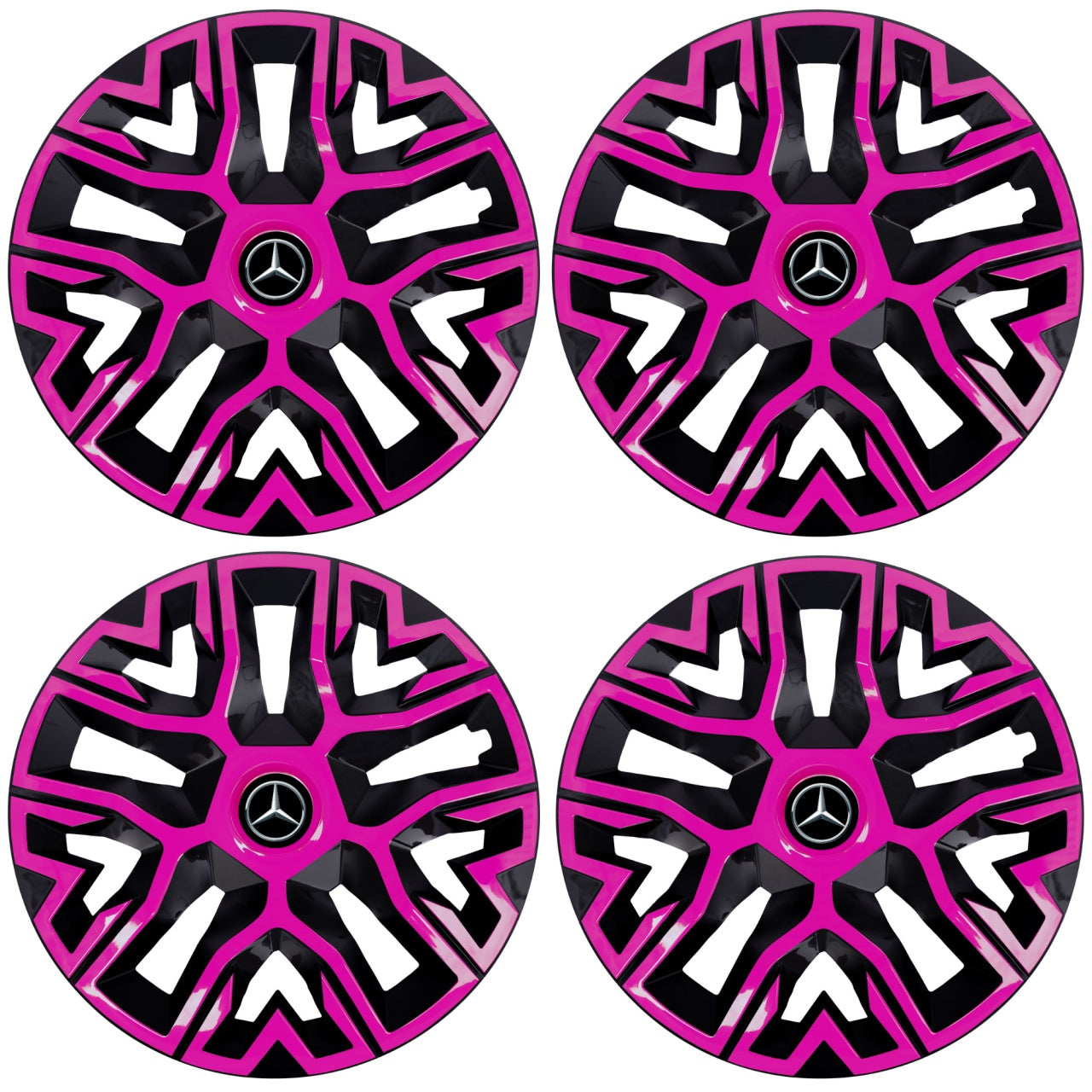 Set 4 Capace Roti 16 inchi (R16), Best Roz-Negru, Compatibile Cu Mercedes-Benz