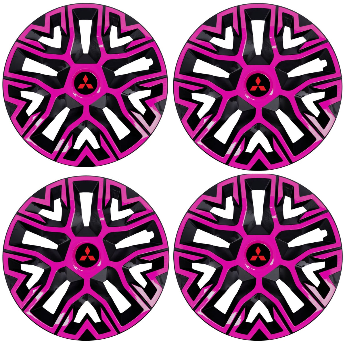 Set 4 Capace Roti 16 inchi (R16) Best Roz-Negru, Compatibile Cu Mitshubisi