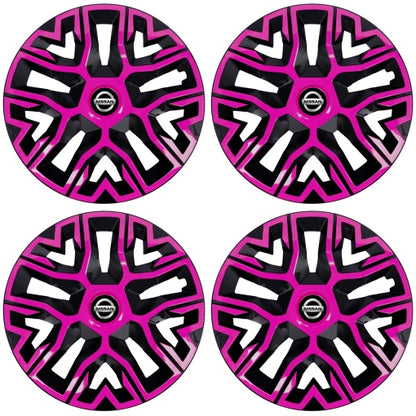 Set 4 Capace Roti 16 inchi (R16) Best Roz-Negru, Compatibile Cu Nissan