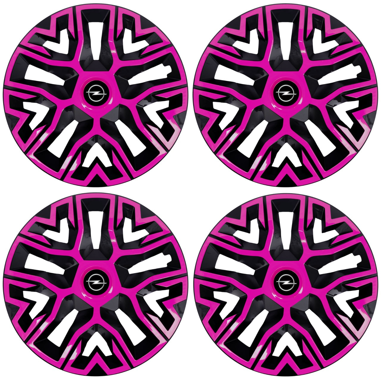 Set 4 Capace Roti 16 inchi (R16), Best Roz-Negru, Compatibile Cu Opel
